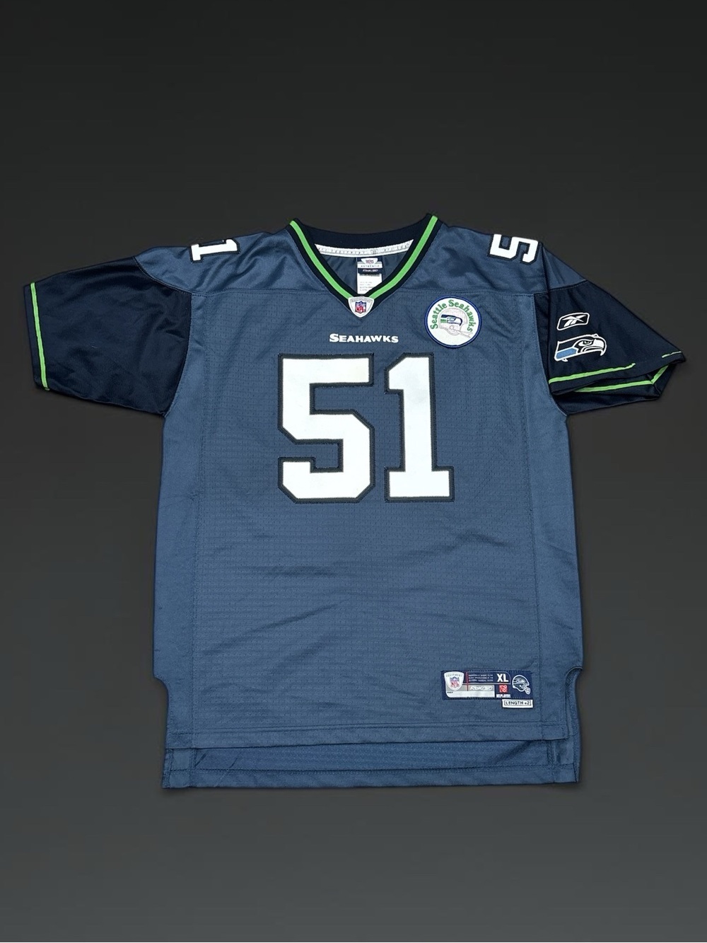 Vintage Reebok Team Issued Seattle Seahawks Lofa Tatupu #51 Pro Cut Jersey Youth